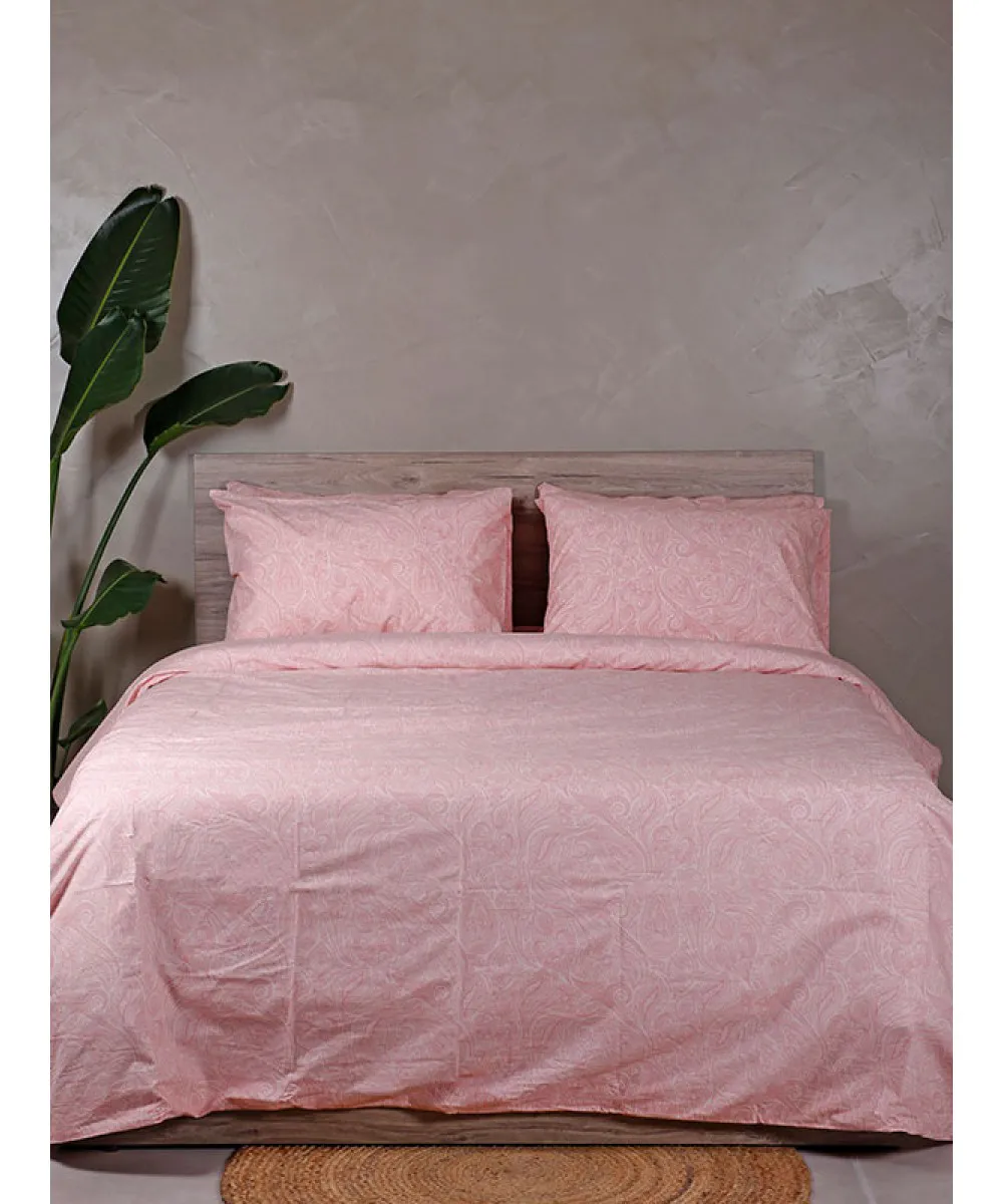Σετ Σεντόνια Cotton Feelings 2040 Pink Μονό (165x270)
