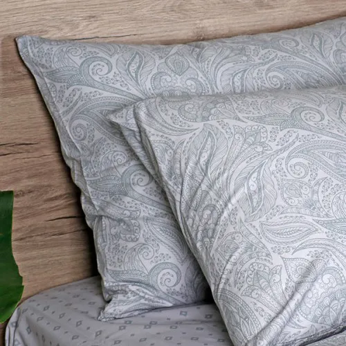 Σετ Σεντόνια Cotton Feelings 2040 Grey Μονό με λάστιχο(105x205 30)