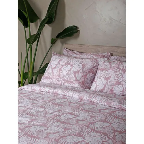 Σετ Σεντόνια Cotton Feelings 2038 Pink Μονό με λάστιχο(105x205 30)