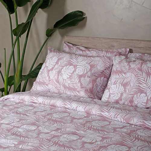 Σετ Σεντόνια Cotton Feelings 2038 Pink Μονό με λάστιχο(105x205 30)
