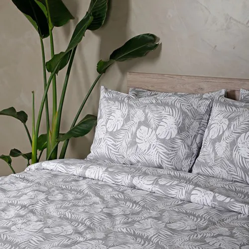 Σετ Σεντόνια Cotton Feelings 2038 Grey Μονό με λάστιχο(105x205 30)