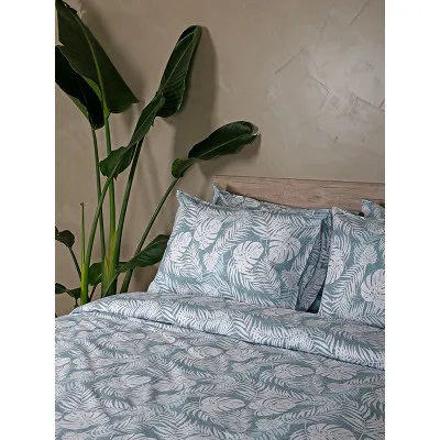 Σετ Σεντόνια Cotton Feelings 2038 Aqua Μονό με λάστιχο(105x205 30)