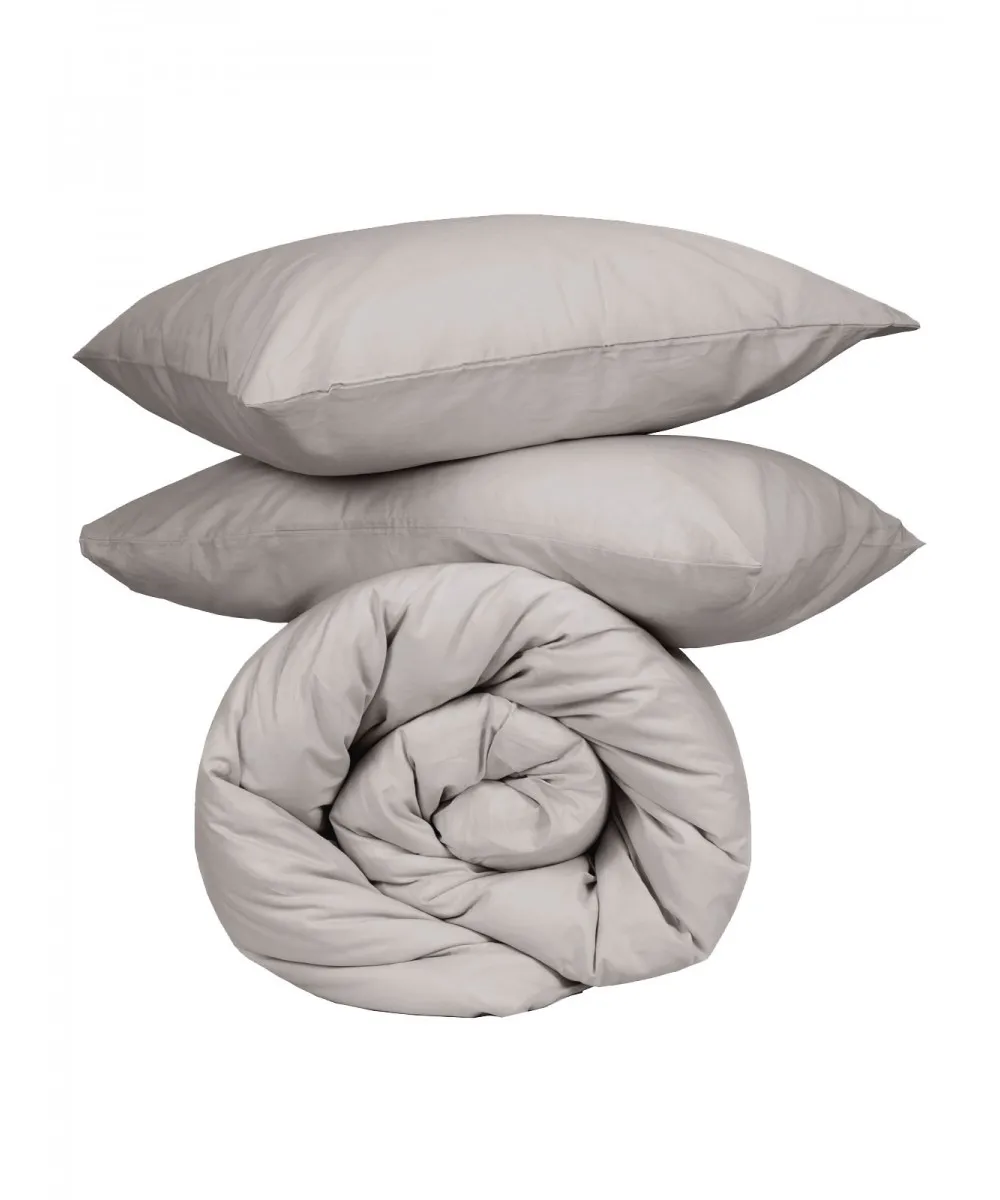 Σετ Σεντόνια Cotton Feelings 106 Light Grey Μονό με λάστιχο(105x205 30)