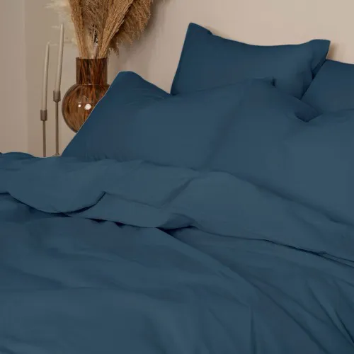 Σετ Σεντόνια Cotton Feelings 121 Sea Blue Μονό με λάστιχο(105x205 30)