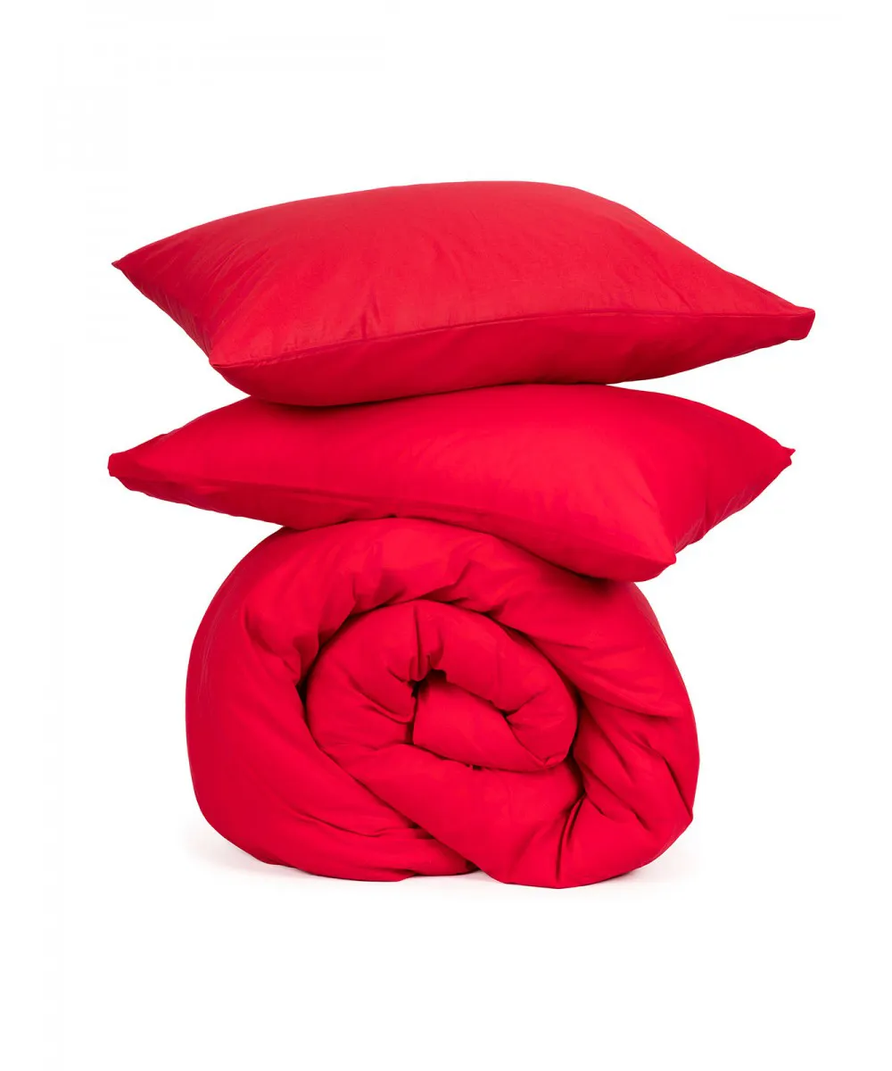 Σετ Σεντόνια Cotton Feelings 113 Red Μονό (165x270)