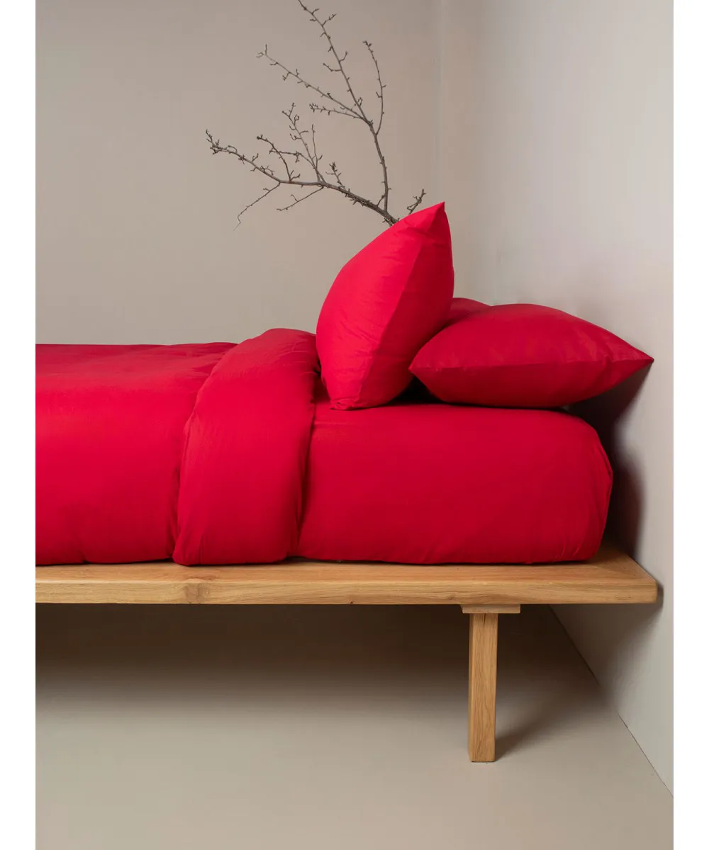 Σετ Σεντόνια Cotton Feelings 113 Red Μονό με λάστιχο(105x205 30)