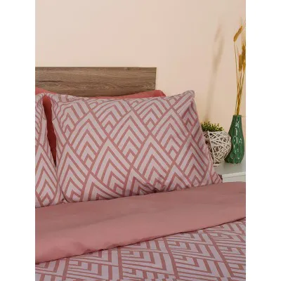 Σετ Σεντόνια Cotton Feelings 2036 Pink Μονό με λάστιχο(105x205 30)