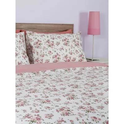 Σετ Σεντόνια Cotton Feelings 929 Pink Μονό με λάστιχο(105x205 30)