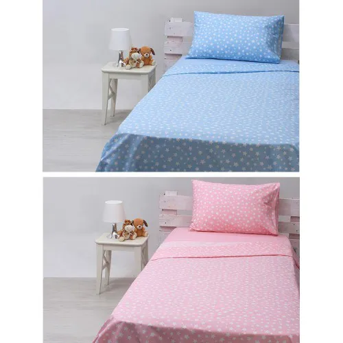 Σετ Σεντόνια cotton feelings 22 blue Μονό με λάστιχο(105x205 30)