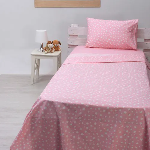 Σετ Σεντόνια cotton feelings 22 Pink Μονό με λάστιχο(105x205 30)