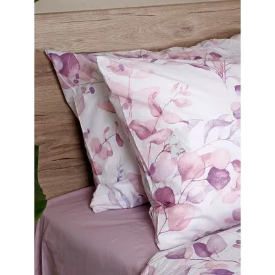 Σετ Σεντόνια Cotton Feelings 932 Lila Μονό με λάστιχο(105x205 30)