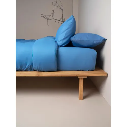Σετ Σεντόνια Cotton Feelings 104 Blue Διπλό με λάστιχο (150x205 30)