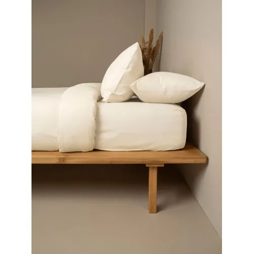 Σετ Σεντόνια Cotton Feelings 108 Ecru Διπλό με λάστιχο (150x205 30)