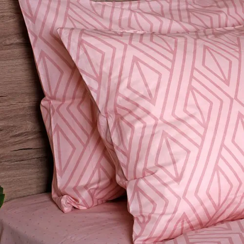 Σετ Σεντόνια Cotton Feelings 2042 Pink Διπλό (200x270)