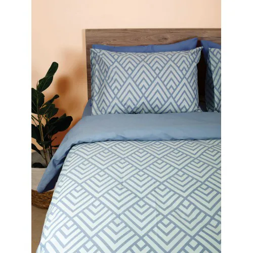 Σετ Σεντόνια Cotton Feelings 2036 Blue Διπλό (200x270)