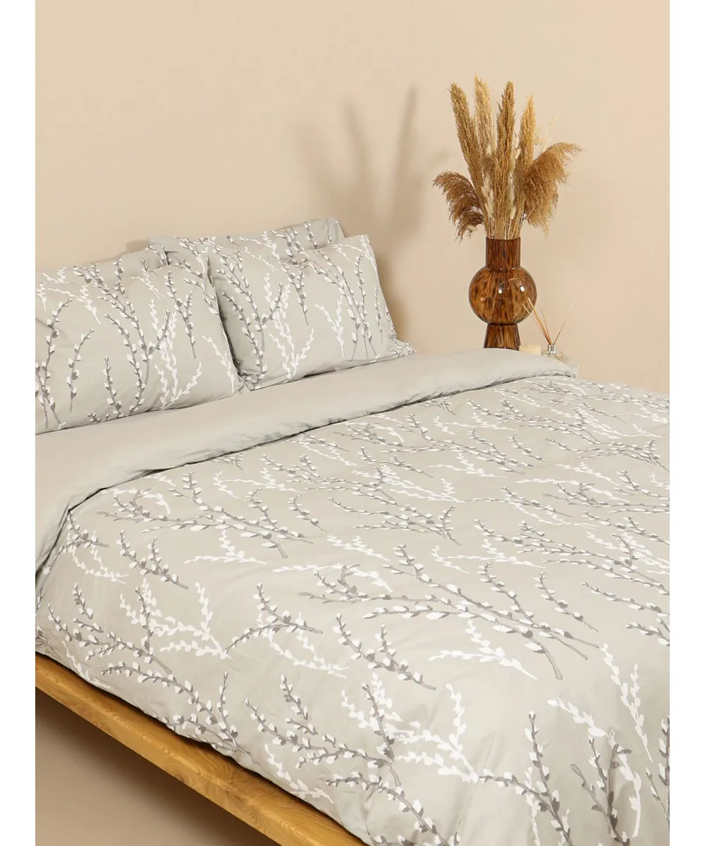Σετ Σεντόνια Cotton Feelings 2054 Grey Υπέρδιπλο με λάστιχο (170x205 30)