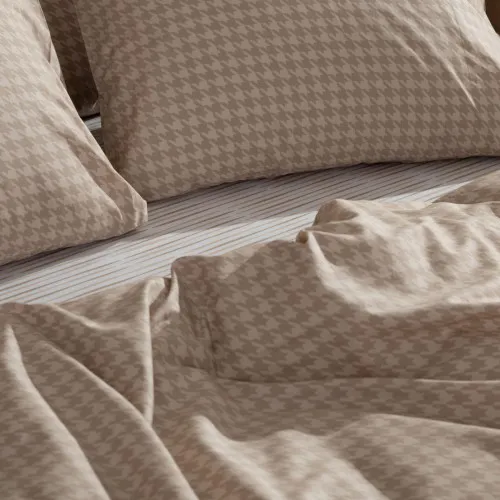 Σετ Σεντόνια Cotton Feelings 2064 Beige Υπέρδιπλο με λάστιχο (170x205 30)