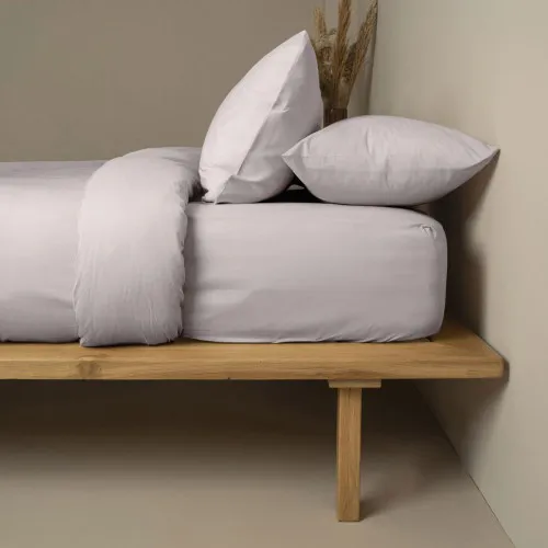 Σετ Σεντόνια Cotton Feelings 106 Light Grey Υπέρδιπλο με λάστιχο (170x205 30)