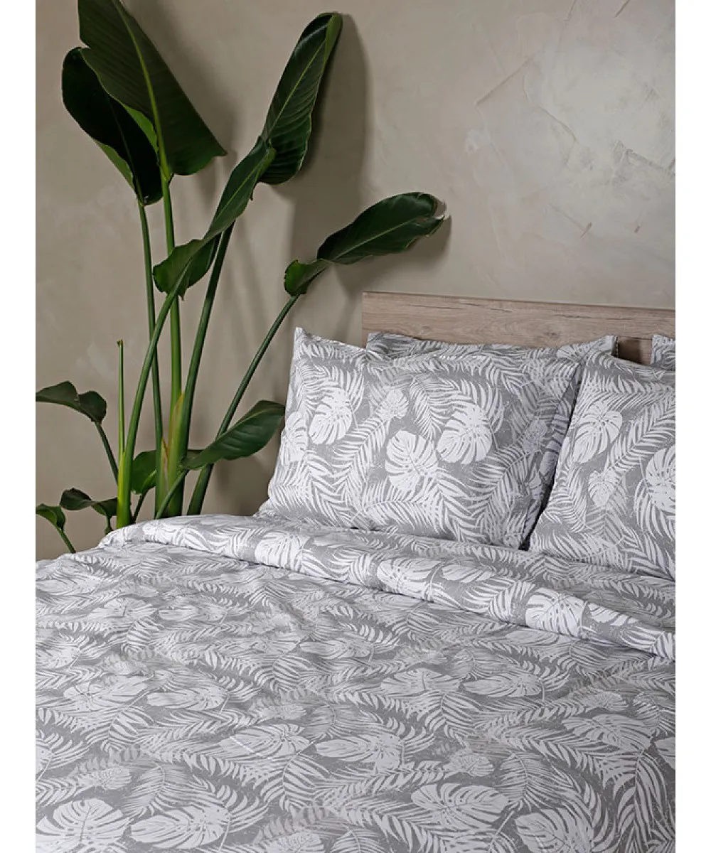 Σετ Σεντόνια Cotton Feelings 2038 Grey Υπέρδιπλο με λάστιχο (170x205 30)