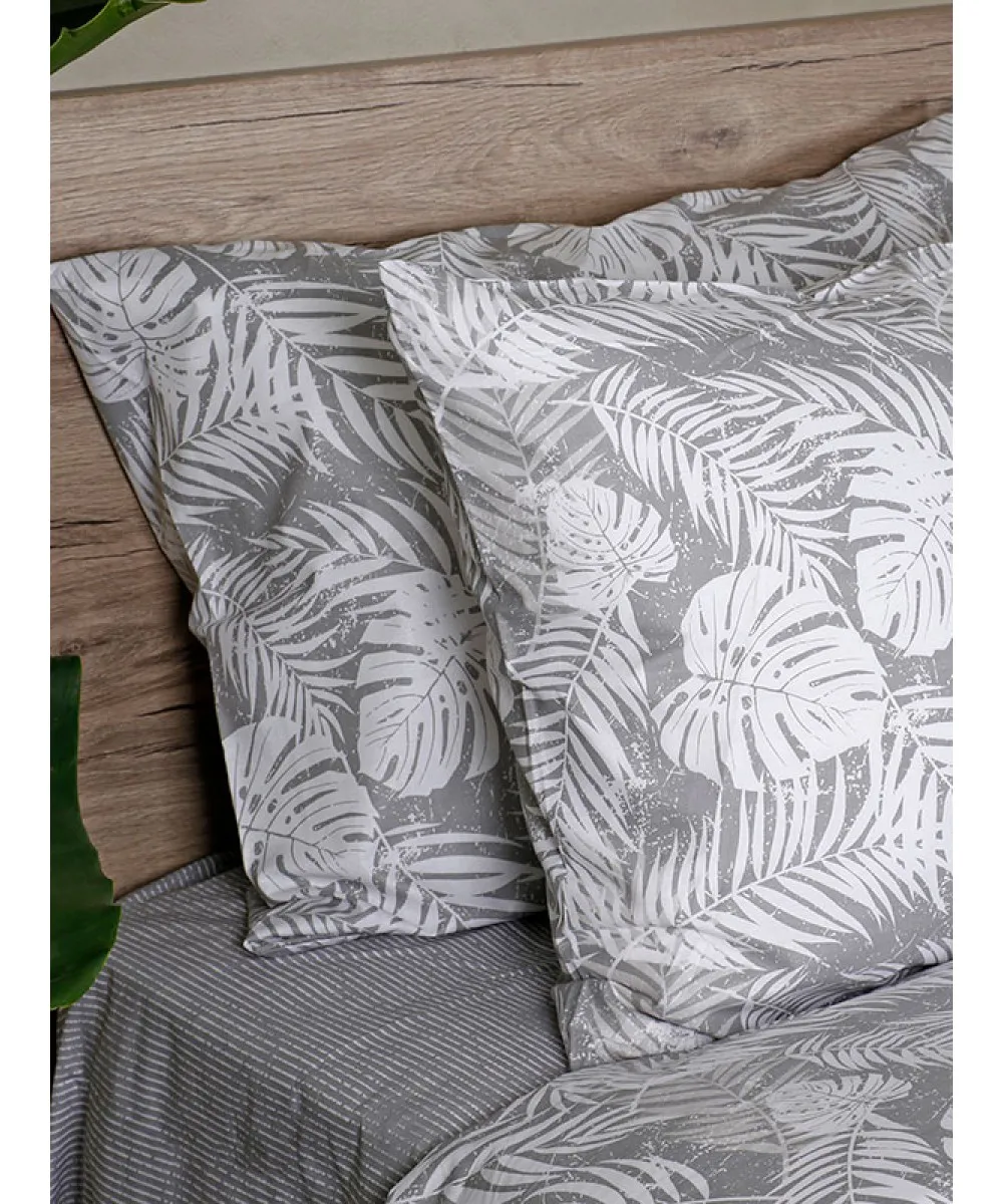 Σετ Σεντόνια Cotton Feelings 2038 Grey Υπέρδιπλο με λάστιχο (170x205 30)