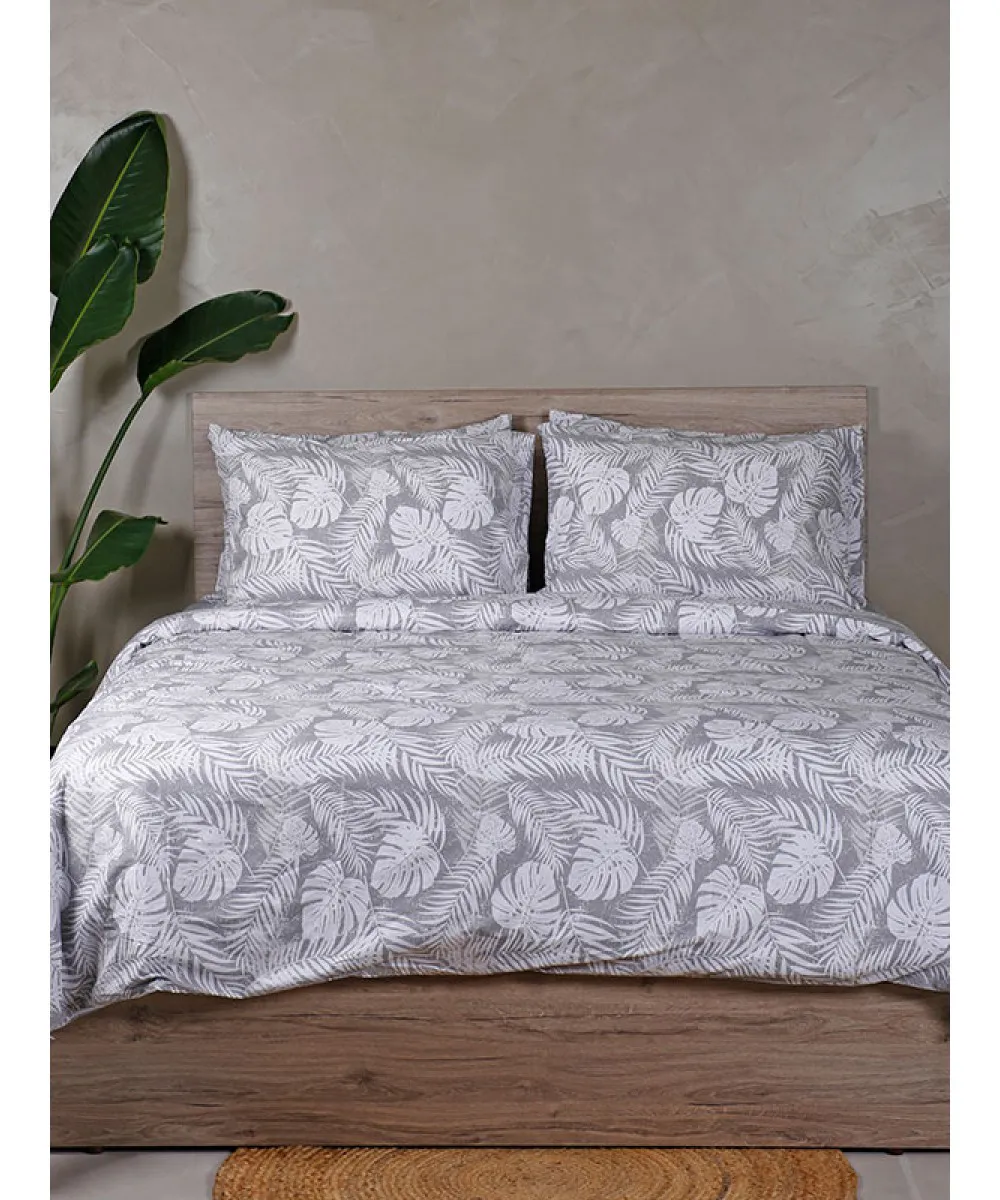 Σετ Σεντόνια Cotton Feelings 2038 Grey Υπέρδιπλο με λάστιχο (170x205 30)
