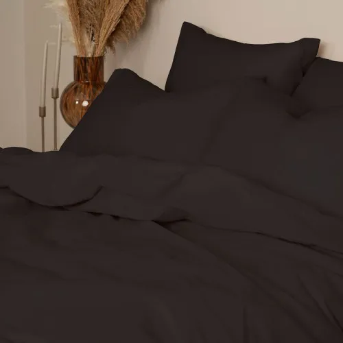 Σετ Σεντόνια Cotton Feelings 111 Black King Size (260x270)