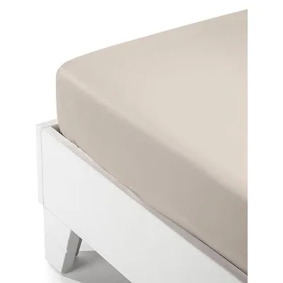 Κατωσέντονο Satin με λάστιχο Beige Διπλό (160x200 35)