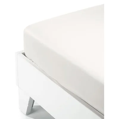 Κατωσέντονο Satin με λάστιχο White Διπλό (160x200 35)