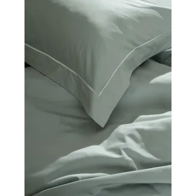 Σετ Σεντόνια Βαμβακοσατέν Omnia μονόχρωμα Aqua King Size (280x300)