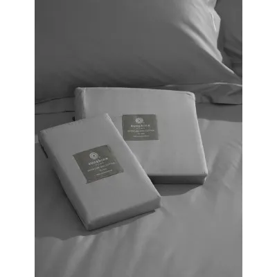 Σετ Σεντόνια Βαμβακοσατέν Omnia μονόχρωμα Grey King Size (280x300)