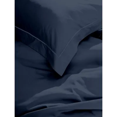 Σετ Σεντόνια Βαμβακοσατέν Omnia μονόχρωμα Blue King Size (280x300)