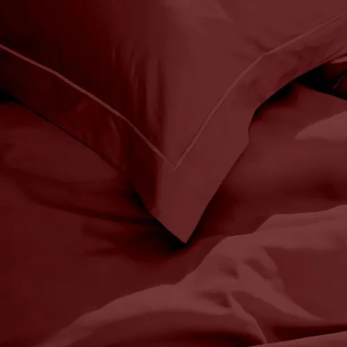 Σετ Σεντόνια Βαμβακοσατέν Omnia μονόχρωμα Bordeaux King Size (280x300)