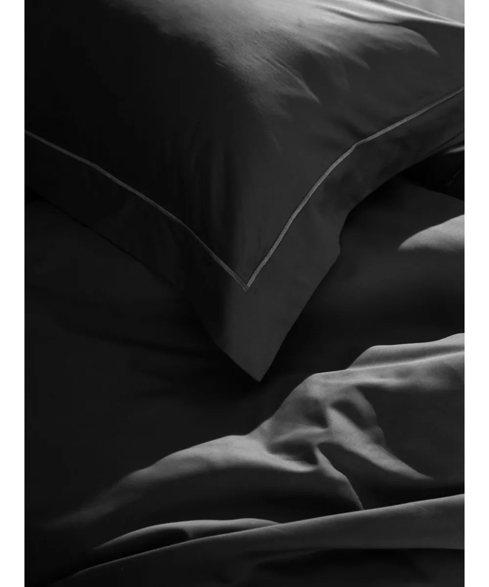 Σετ Σεντόνια Βαμβακοσατέν Omnia μονόχρωμα Black King Size (280x300)