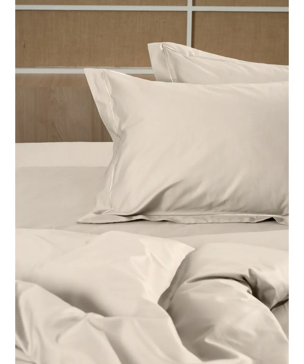 Σετ Σεντόνια Βαμβακοσατέν Omnia μονόχρωμα Beige King Size (280x300)