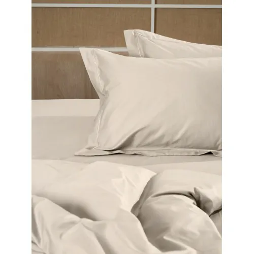 Σετ Σεντόνια Βαμβακοσατέν Omnia μονόχρωμα Beige King Size (280x300)
