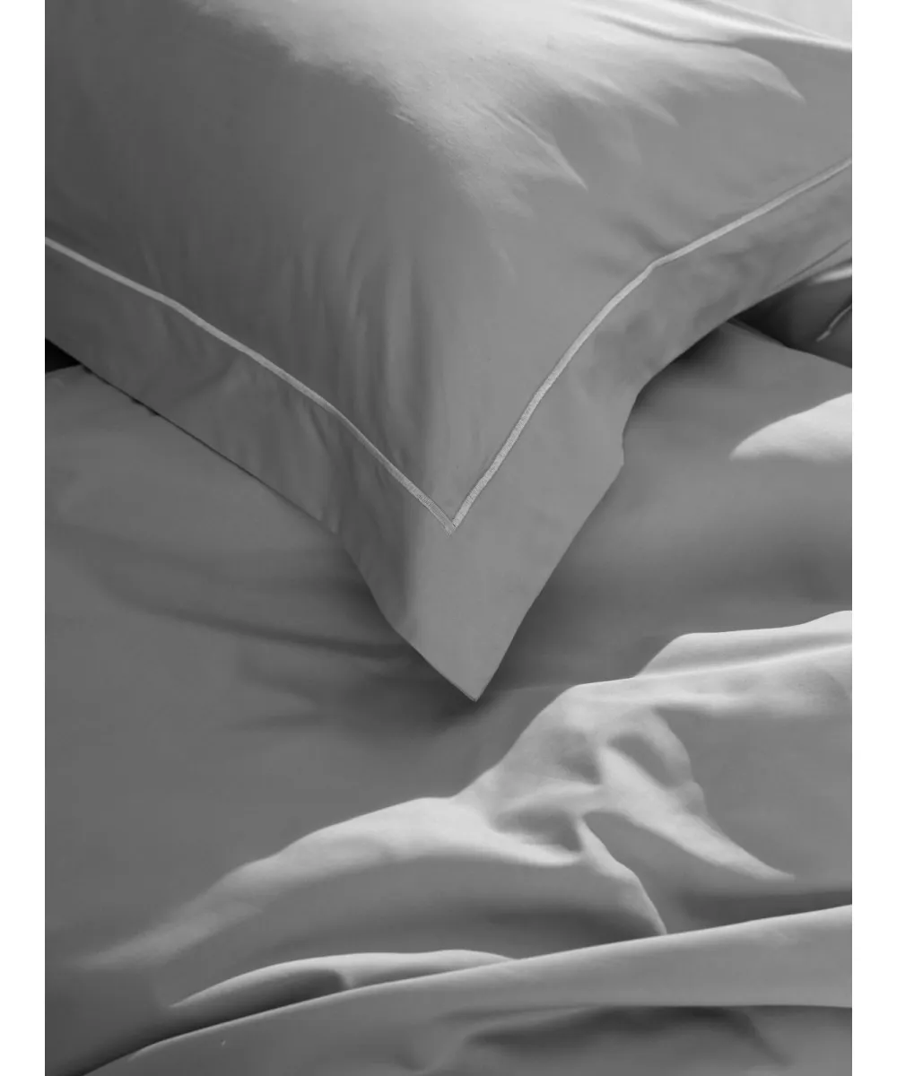 Σετ Σεντόνια Βαμβακοσατέν Omnia μονόχρωμα Grey King Size (280x300)