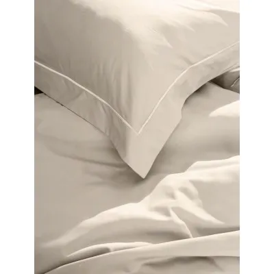 Σετ Σεντόνια Βαμβακοσατέν Omnia μονόχρωμα Beige King Size (280x300)