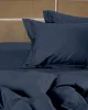 Κατωσέντονο Βαμβακοσατέν Omnia με λάστιχο Blue Υπέρδιπλο (180x200 40)