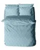 Σετ Σεντόνια Menta Εμπριμέ 500 Blue Μονό με λάστιχο (100x200 30)
