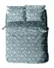 Σετ Σεντόνια Menta Εμπριμέ 480 Blue Μονό με λάστιχο (100x200 30)