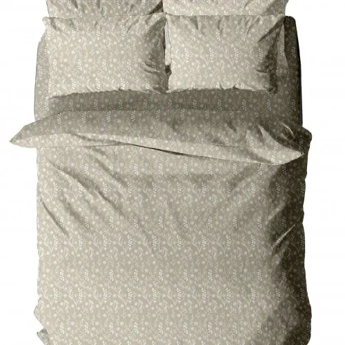 Σετ Σεντόνια Menta Εμπριμέ 420 Beige Υπερδιπλο (240x260)