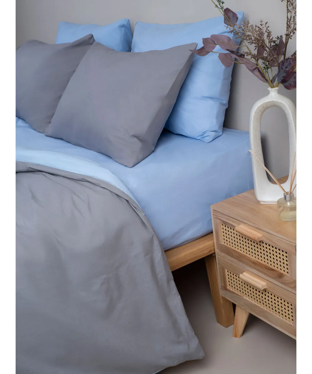 Σετ Σεντόνια Menta 207 Grey-Blue Υπέρδιπλο με λάστιχο (170x200 30)