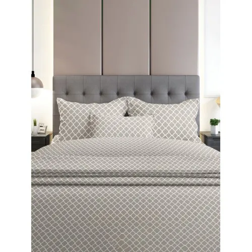 Σετ Σεντόνια Flannel 530 Grey Διπλό με λάστιχο (150x205 30)