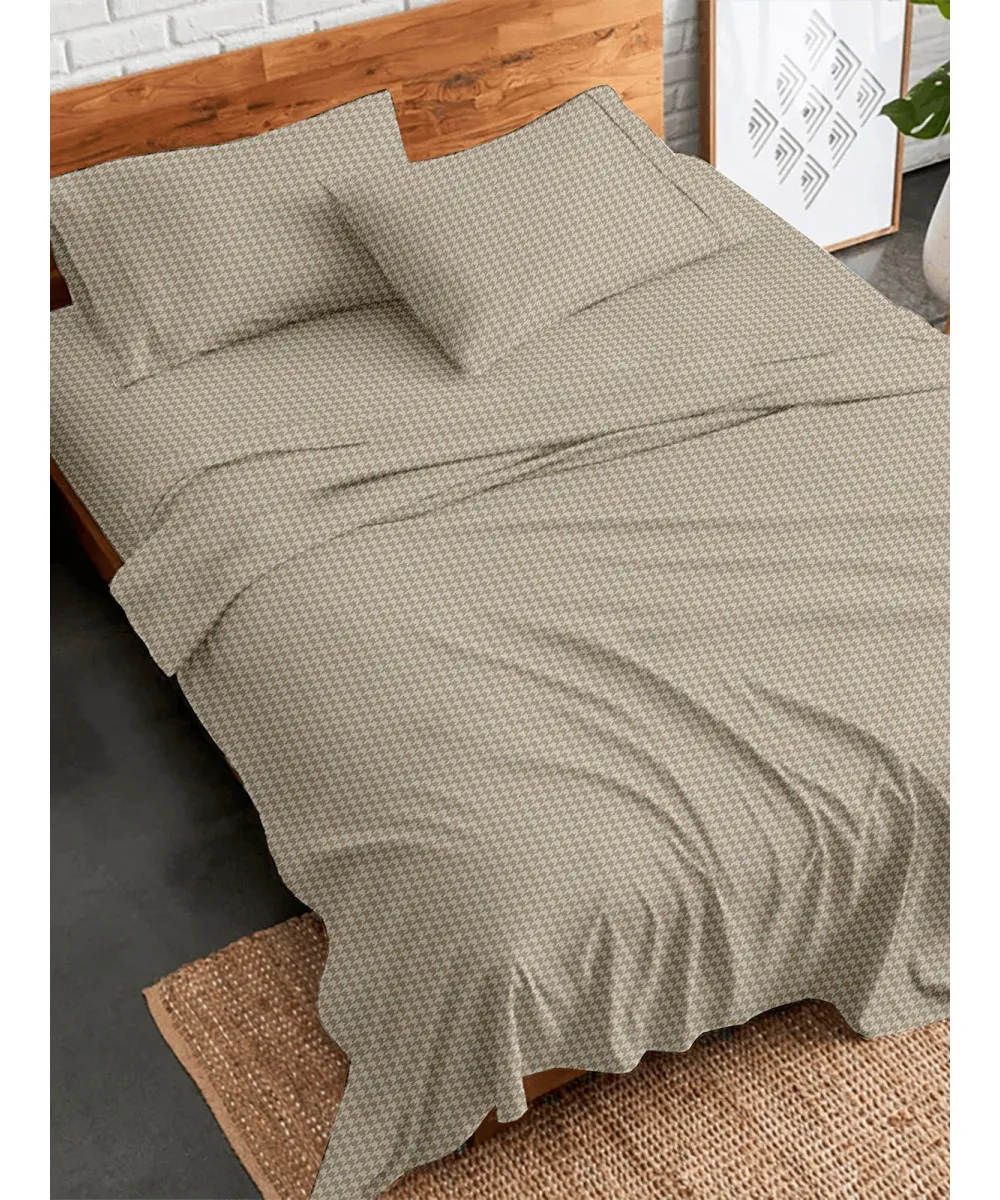 Σετ Σεντόνια Flannel 2064 Beige Διπλό (200x260)