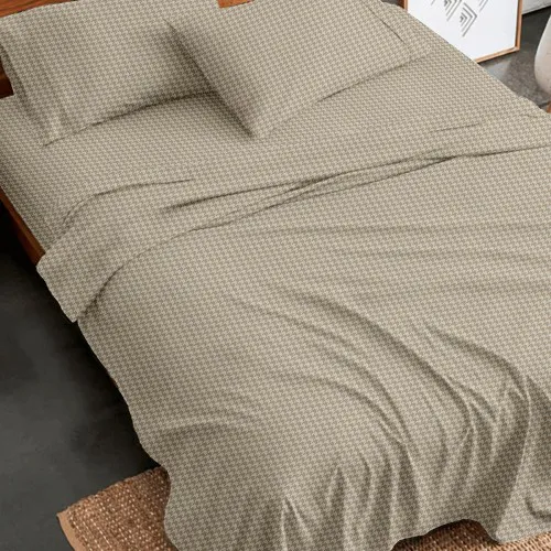 Σετ Σεντόνια Flannel 2064 Beige Διπλό (200x260)