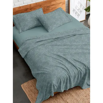 Σετ Σεντόνια Flannel 928 Aqua Μονό με λάστιχο(105x205 30)