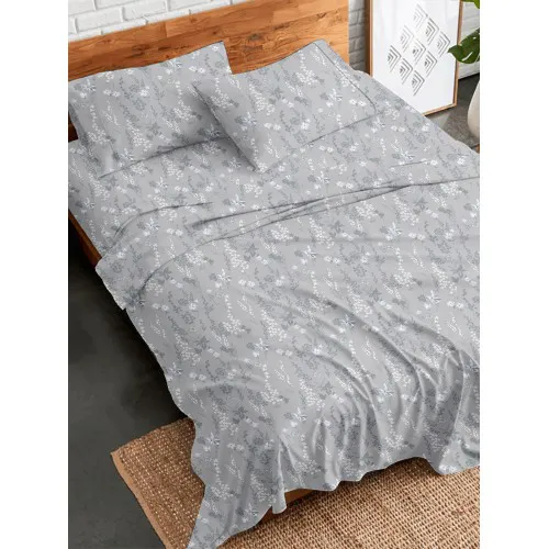 Σετ Σεντόνια Flannel 2060 Grey Μονό (160x260)