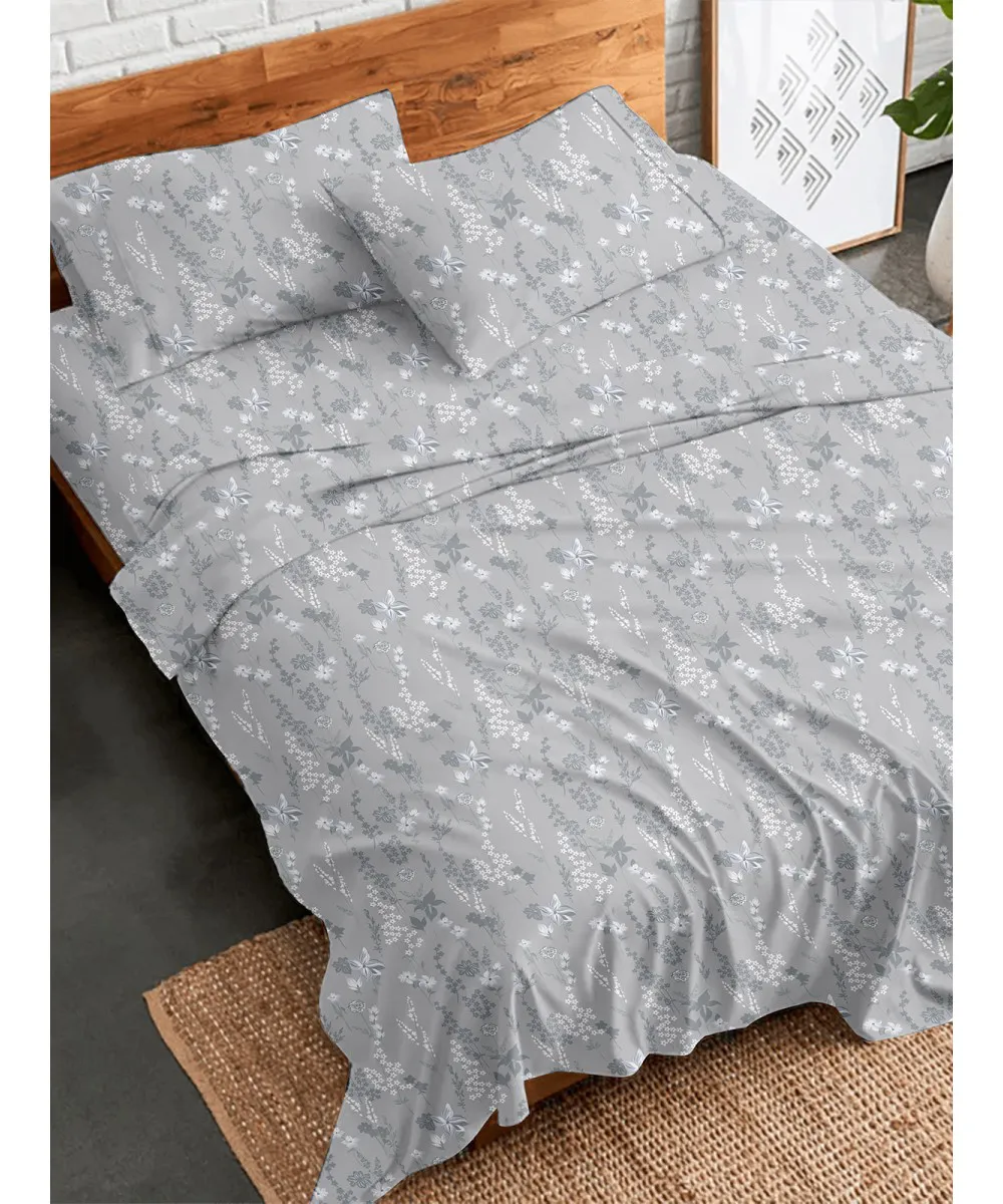 Σετ Σεντόνια Flannel 2060 Grey Μονό με λάστιχο(105x205 30)