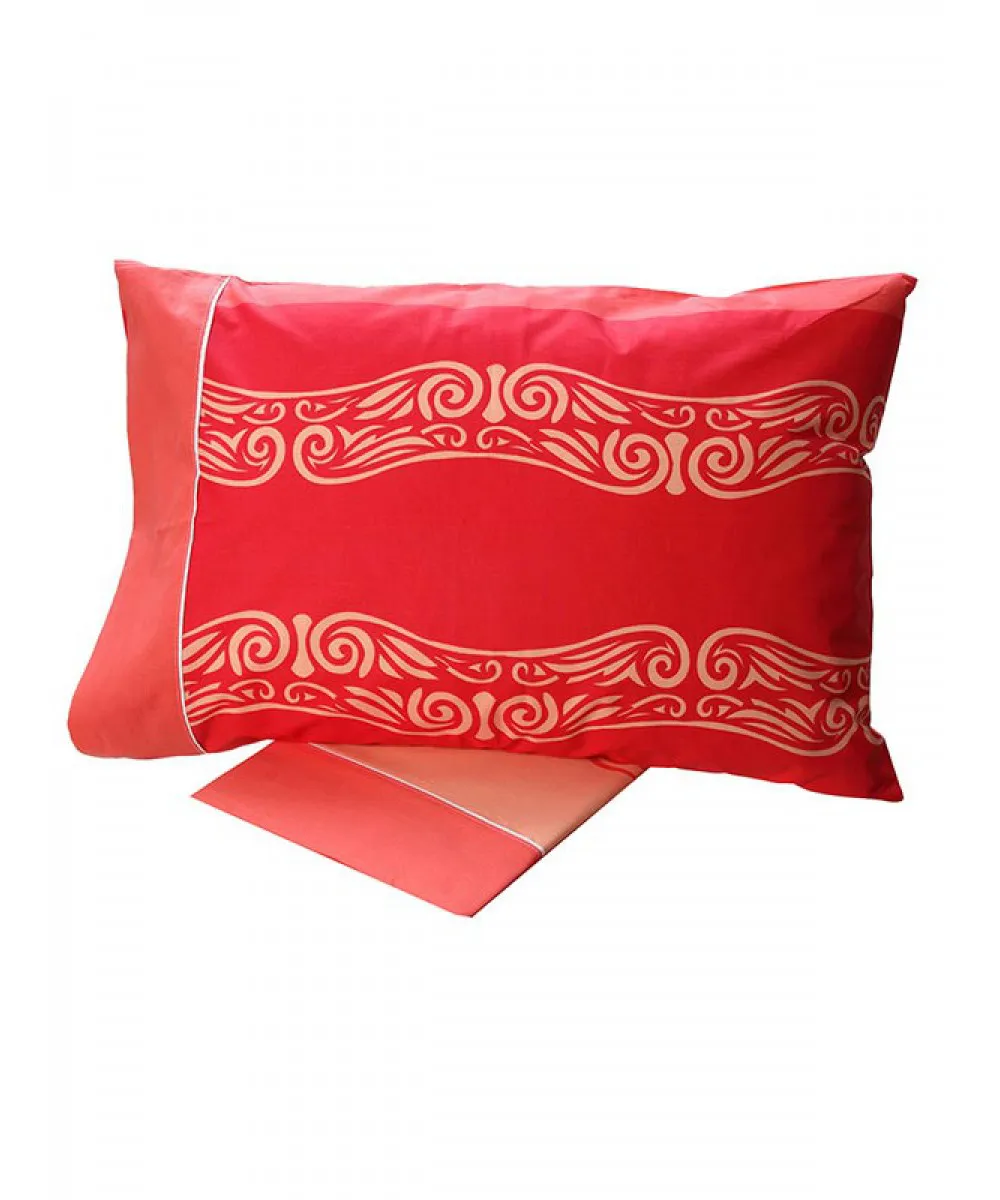Σετ Σεντόνια Cotton Feelings εμπριμέ 2017 Red Μονό (160x260)