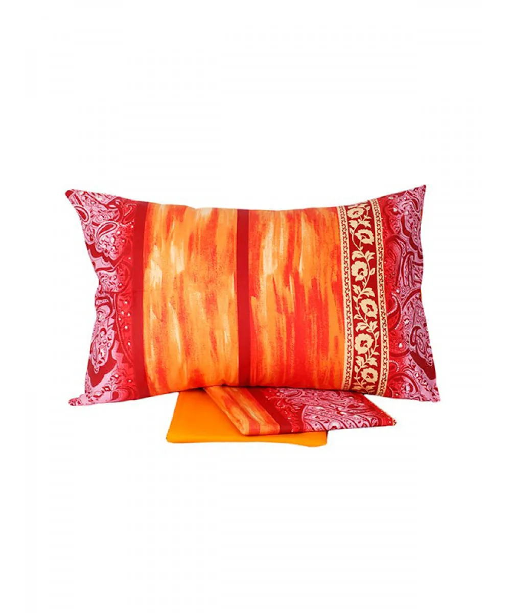 Σετ Σεντόνια Cotton Feelings εμπριμέ 4136 Orange Μονό (160x260)
